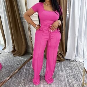 Vibrant Pink Women's Two Piece Set